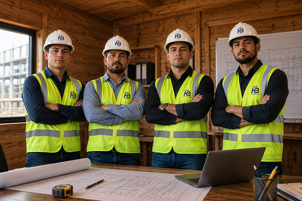 Equipo de HB Electromecanica en obra